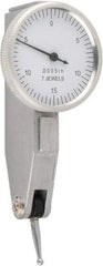 Value Collection - 0.03 Inch Range, 0.0005 Inch Dial Graduation, Horizontal Dial Test Indicator - 1.26 Inch White Dial, 0-15-0 Dial Reading - Caliber Tooling