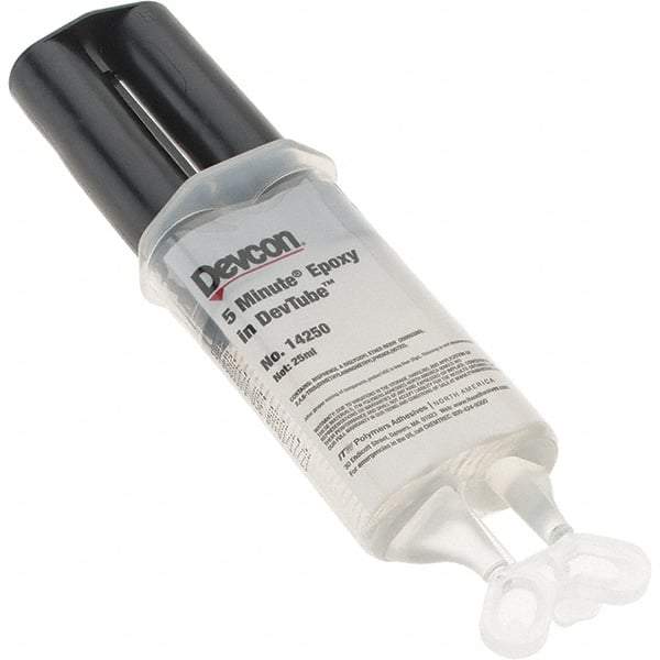 Devcon - 25 mL Tube Two Part Epoxy - 3 to 6 min Working Time, 1,900 psi Shear Strength - Caliber Tooling