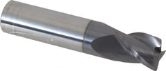 Accupro - 5/8", 3 Flute, Single End, Solid Carbide, 0.03" Corner Radius End Mill - 3" OAL, 35° Helix, Right Hand Flute, 3/4" LOC, Right Hand Cut - Caliber Tooling