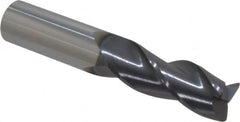 Accupro - 5/8", 3 Flute, Single End, Solid Carbide, 0.03" Corner Radius End Mill - 3-1/2" OAL, 35° Helix, Right Hand Flute, 1-5/8" LOC, Right Hand Cut - Caliber Tooling