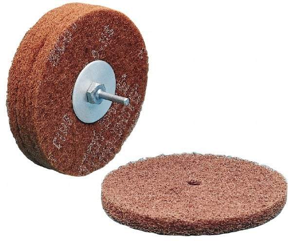 3M - 5" Coarse Grade Deburring Disc - Quick Change Connection, Brown, 9,500 Max RPM - Caliber Tooling