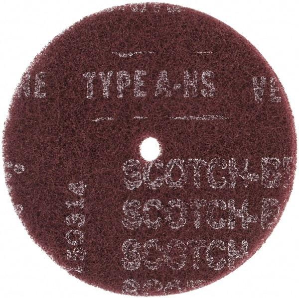 3M - 6" Very Fine Grade Aluminum Oxide Deburring Disc - 1/2" Center Hole, Arbor Connection, Maroon, 4,000 Max RPM - Caliber Tooling