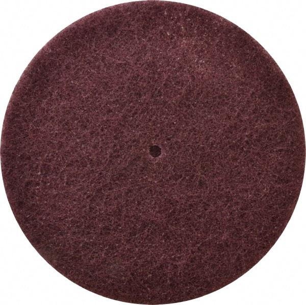 3M - 6" Very Fine Grade Aluminum Oxide Deburring Disc - 1/4" Center Hole, Arbor Connection, Maroon, 4,000 Max RPM - Caliber Tooling