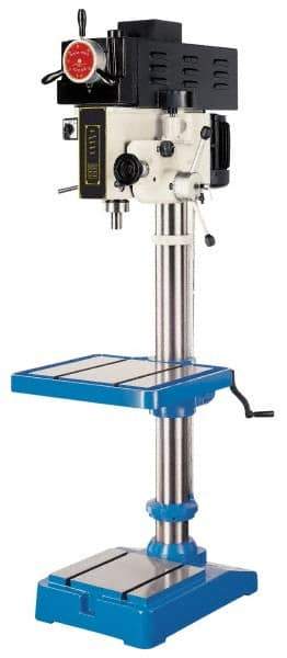 Vectrax - 20" Swing, Variable Speed Pulley Drill Press - Variable Speed, 2 hp, Three Phase - Caliber Tooling