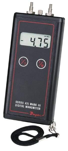 Dwyer - 11 Max psi, 0.5% Accuracy, Handheld Digital Manometer - 40 Inch Water Column, 122°F Max - Caliber Tooling