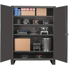 Durham - 4 Shelf Locking Storage Cabinet - Steel, 60" Wide x 24" Deep x 78" High, Gray - Caliber Tooling