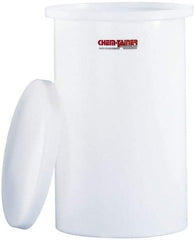 Made in USA - 36 Gallon Cylindrical Polyethylene Open Top Tank - 48" High x 15" Diam - Caliber Tooling