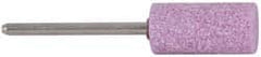 Grier Abrasives - 1/2 x 1" Head Diam x Thickness, W187, Cylinder, Aluminum Oxide Mounted Point - Caliber Tooling