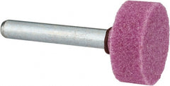 Grier Abrasives - 1 x 3/8" Head Diam x Thickness, W217, Cylinder, Aluminum Oxide Mounted Point - Caliber Tooling