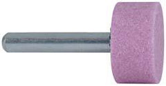 Grier Abrasives - 1" Head Diam x 1/2" Thickness, W218, Cylinder End, Aluminum Oxide Mounted Point - Caliber Tooling