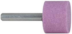 Grier Abrasives - 1 x 3/4" Head Diam x Thickness, W219, Cylinder, Aluminum Oxide Mounted Point - Caliber Tooling