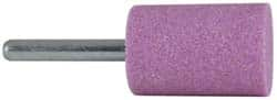 Grier Abrasives - 1 x 1-1/2" Head Diam x Thickness, W221, Cylinder, Aluminum Oxide Mounted Point - Caliber Tooling