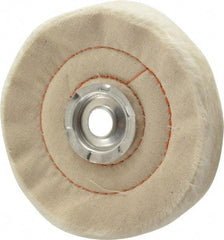 Dico - 4" Diam x 3/4" Thick Unmounted Buffing Wheel - Cushion Sewn, 1/2" Arbor Hole, Medium Density - Caliber Tooling