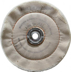 Dico - 6" Diam x 3/4" Thick Unmounted Buffing Wheel - Cushion Sewn, 1/2" Arbor Hole, Medium Density - Caliber Tooling