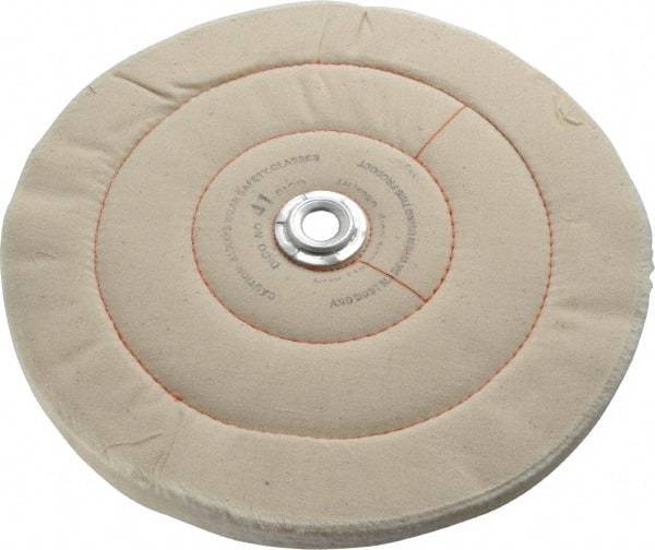 Dico - 10" Diam x 3/4" Thick Unmounted Buffing Wheel - Cushion Sewn, 1/2" Arbor Hole, Medium Density - Caliber Tooling