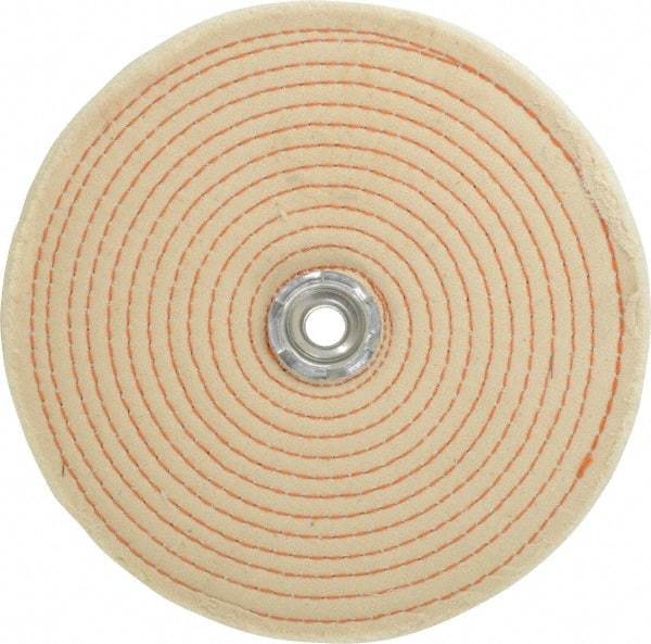 Dico - 8" Diam x 1/2" Thick Unmounted Buffing Wheel - Spiral Sewn, 1/2" Arbor Hole, Coarse Grade - Caliber Tooling