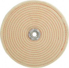 Dico - 8" Diam x 1/2" Thick Unmounted Buffing Wheel - Spiral Sewn, 1/2" Arbor Hole, Coarse Grade - Caliber Tooling