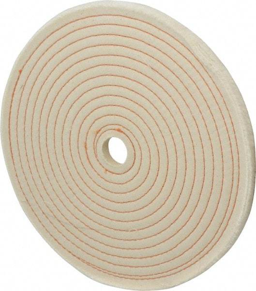 Dico - 10" Diam x 1/2" Thick Unmounted Buffing Wheel - Spiral Sewn, 1/2" Arbor Hole, Coarse Grade - Caliber Tooling