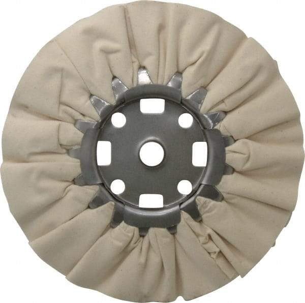 Divine Brothers - 8" Diam x 1/2" Thick Unmounted Buffing Wheel - Ventilated Bias Cut, 5/8" Arbor Hole - Caliber Tooling