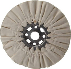 Divine Brothers - 10" Diam x 1/2" Thick Unmounted Buffing Wheel - Ventilated Bias Cut, 1-1/4" Arbor Hole - Caliber Tooling