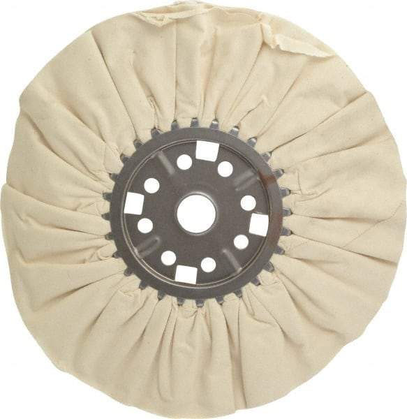 Divine Brothers - 14" Diam x 1/2" Thick Unmounted Buffing Wheel - Ventilated Bias Cut, 1-1/4" Arbor Hole - Caliber Tooling