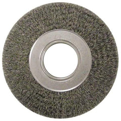 Anderson - 7" OD, 2" Arbor Hole, Crimped Steel Wheel Brush - 1-3/4" Face Width, 1-5/8" Trim Length, 0.0118" Filament Diam, 6,000 RPM - Caliber Tooling