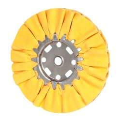 Divine Brothers - 8" Diam x 1/2" Thick Unmounted Buffing Wheel - Ventilated Bias Cut, 1/2" Arbor Hole - Caliber Tooling