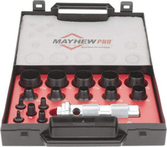 Mayhew - 16 Piece, 1/8 to 1-3/16", Hollow Punch Set - Comes in Plastic Case - Caliber Tooling