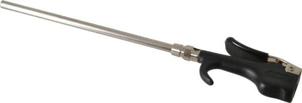 Coilhose Pneumatics - Safety Extension Tube Thumb Lever Blow Gun - 1/4 NPT, 8" Tube Length, Zinc - Caliber Tooling