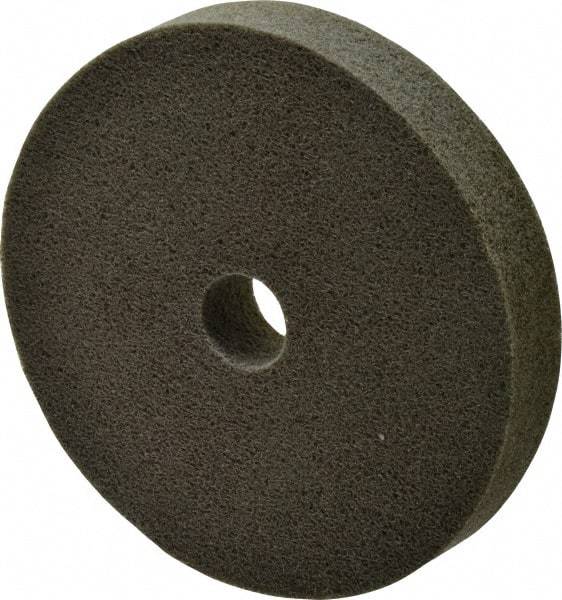 Standard Abrasives - 6" Diam, 1" Face Width, 1" Center Hole, Fine Grade, Aluminum Oxide Deburring Wheel - Unitized, Soft/Medium Density 6 Grade, 5,000 RPM - Caliber Tooling