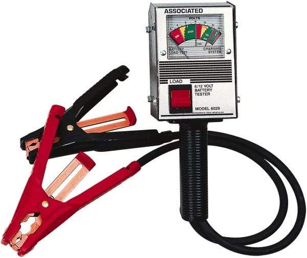 Associated Equipment - 6/12 Volt Battery Load Tester - 400 to 1,000 CCA Range, 2' Cable - Caliber Tooling