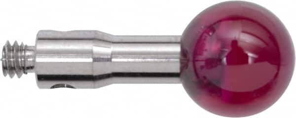 Renishaw - 0.2362 Inch Ball Diameter, Stainless Steel Stem, M2 Thread, Ruby Point Ball Tip CMM Stylus - 0.3937 Inch Working Length, 0.0984 Inch Stem Diameter, 0.3937 Inch Overall Length - Caliber Tooling