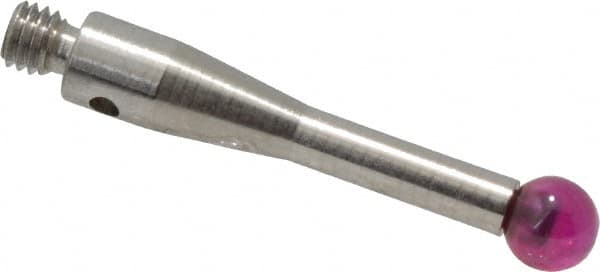 Renishaw - 0.1575 Inch Ball Diameter, Stainless Steel Stem, M3 Thread, Ruby Point Ball Tip CMM Stylus - 0.6772 Inch Working Length, 0.0984 Inch Stem Diameter, 0.8268 Inch Overall Length - Caliber Tooling