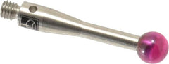 Renishaw - 0.1969 Inch Ball Diameter, Stainless Steel Stem, M3 Thread, Ruby Point Ball Tip CMM Stylus - 0.8268 Inch Working Length, 0.0984 Inch Stem Diameter, 0.8268 Inch Overall Length - Caliber Tooling