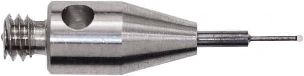 Renishaw - 0.0118 Inch Ball Diameter, Carbide Stem, M2 Thread, Ruby Point Ball Tip CMM Stylus - 0.0787 Inch Working Length, 0.01 Inch Stem Diameter, 0.3937 Inch Overall Length - Caliber Tooling