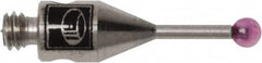 Renishaw - 0.0591 Inch Ball Diameter, Stainless Steel Stem, M2 Thread, Ruby Point Ball Tip CMM Stylus - 0.1772 Inch Working Length, 0.028 Inch Stem Diameter, 0.3937 Inch Overall Length - Caliber Tooling