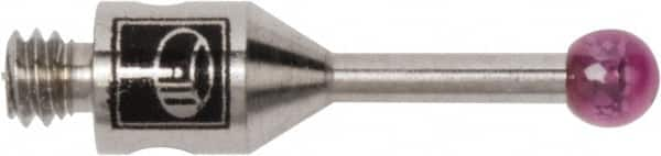 Renishaw - 0.0787 Inch Ball Diameter, Stainless Steel Stem, M2 Thread, Ruby Point Ball Tip CMM Stylus - 0.2362 Inch Working Length, 0.0394 Inch Stem Diameter, 0.3937 Inch Overall Length - Caliber Tooling