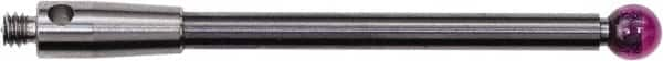 Renishaw - 0.1181 Inch Ball Diameter, Carbide Stem, M2 Thread, Ruby Point Ball Tip CMM Stylus - 1-1/16 Inch Working Length, 0.0787 Inch Stem Diameter, 1.1811 Inch Overall Length - Caliber Tooling