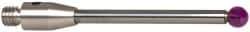 Renishaw - 0.0984 Inch Ball Diameter, Carbide Stem, M2 Thread, Ruby Point Ball Tip CMM Stylus - 0.8858 Inch Working Length, 0.0787 Inch Stem Diameter, 1.1811 Inch Overall Length - Caliber Tooling