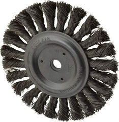 Anderson - 6" OD, 1/2" Arbor Hole, Knotted Stainless Steel Wheel Brush - 1/2" Face Width, 1-7/16" Trim Length, 0.016" Filament Diam, 9,000 RPM - Caliber Tooling