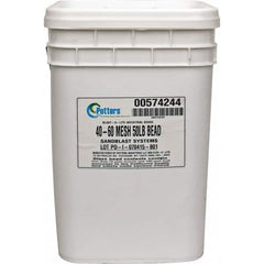 Made in USA - Coarse/Medium Grade Smooth Glass Bead - 40 to 60 Grit, 50 Lb Pail - Caliber Tooling