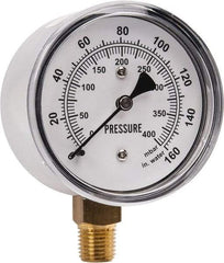 Gast - 1/4" NPT psi Pressure Gauge - 0-60 psi Pressure, 0-400 Millibars - Caliber Tooling