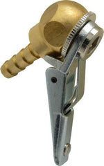 Acme - Closed Check Brass/Steel Air Chuck - Ball Foot with Clip Chuck, 1/4 Barbed - Caliber Tooling