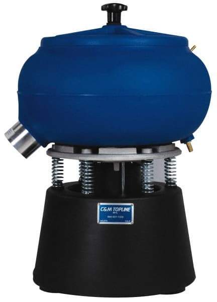 Made in USA - 1/2 hp, Wet/Dry Operation Vibratory Tumbler - Adjustable Amplitude, Flow Through Drain - Caliber Tooling