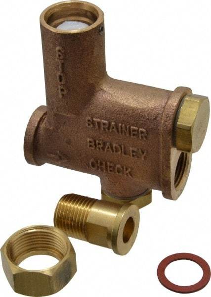 Bradley - Wash Fountain Combination Stop Strainer & Check Valve - For Use with Bradley Foot-Controlled Wash Fountains - Caliber Tooling