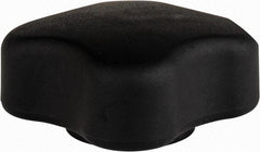 Gibraltar - 3" Head Diam, 4 Point Lobed Knob - 1/4-20 Hole, Thermoplastic Elastomer, Black - Caliber Tooling