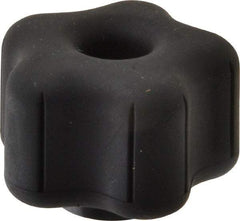 Gibraltar - 1.52" Head Diam, 5 Point Lobed Knob - 3/8-16 Hole, Thermoplastic Elastomer, Black - Caliber Tooling