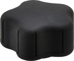 Gibraltar - 1.91" Head Diam, 5 Point Lobed Knob - 3/8-16 Hole, Thermoplastic Elastomer, Black - Caliber Tooling