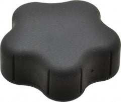 Gibraltar - 2.26" Head Diam, 5 Point Lobed Knob - 3/8-16 Hole, Thermoplastic Elastomer, Black - Caliber Tooling