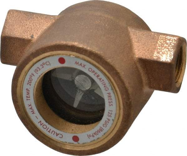 Dwyer - 3/8 Inch, Bronze Body Sight Flow Indicator - 125 Max psi, 3 Inch Overall Length, 200°F - Caliber Tooling